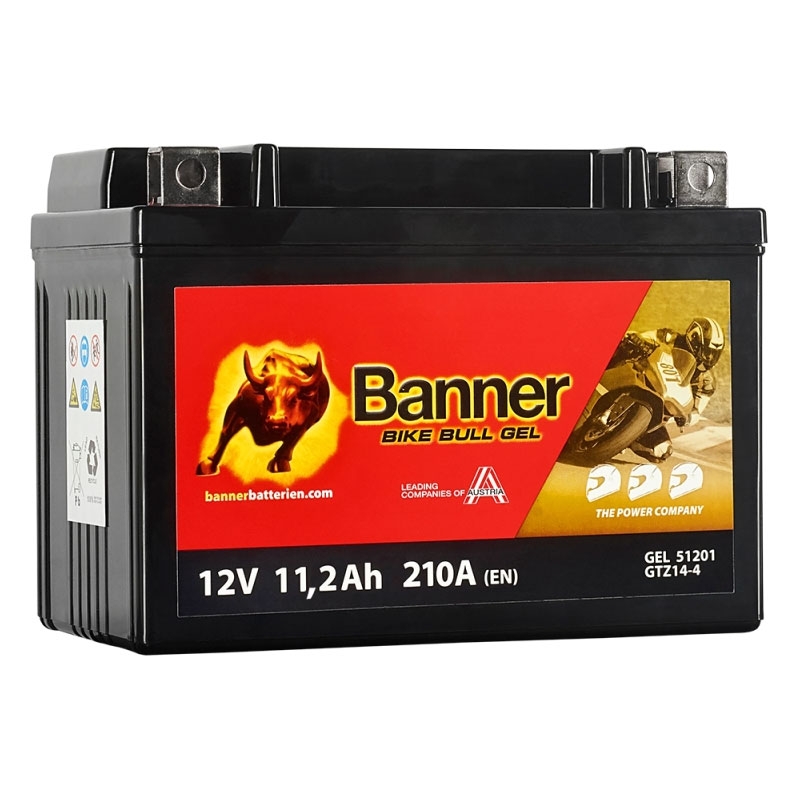 Gel accu Banner Bike Bull GEL 512 01/BGTZ14-S - GTZ14-S 12V, 11,2Ah, 210A