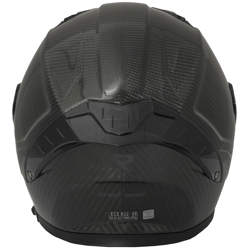 Street Racer Titan Carbon integraalhelm voor motorfietsen, zwart