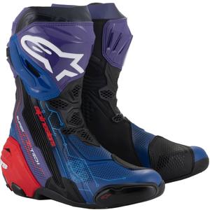 Alpinestars Supertech R Vented limited edition Martinator Jorge Martin blauw-paars-rood-zwarte motorlaarzen