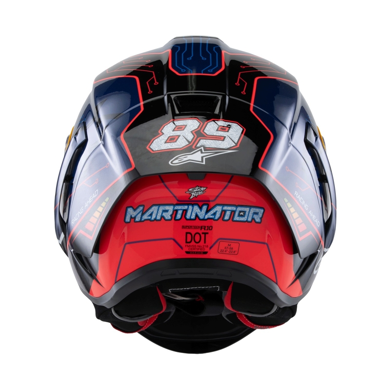 Alpinestars Supertech R-10 limited edition Martinator Jorge Martin blauw-paars-rood-geel integraal motorhelm