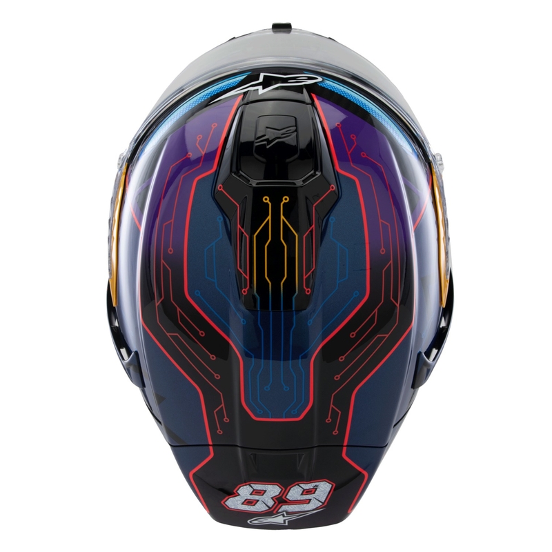 Alpinestars Supertech R-10 limited edition Martinator Jorge Martin blauw-paars-rood-geel integraal motorhelm