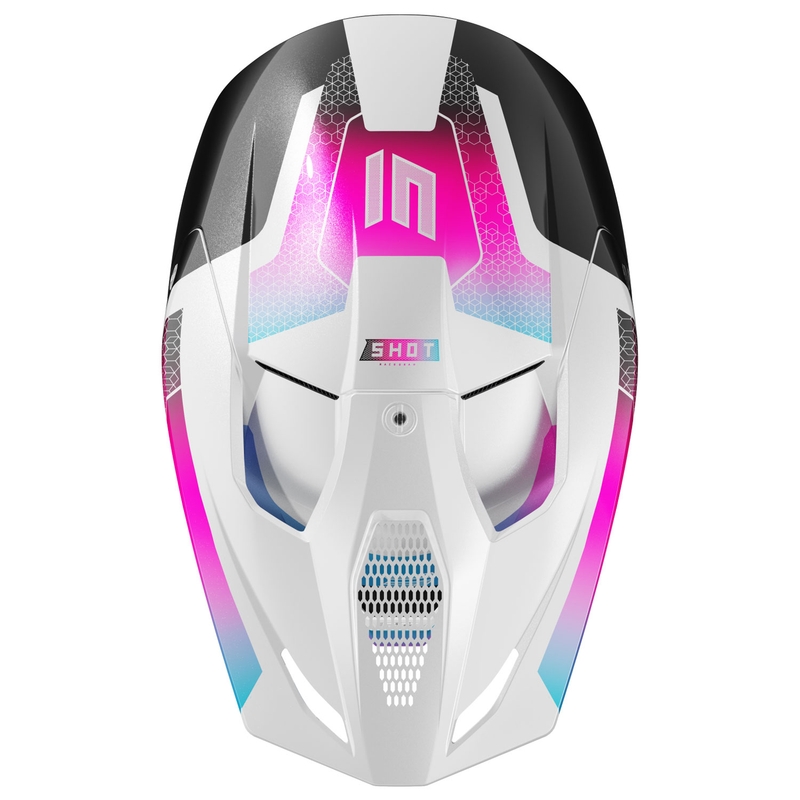 Kinder motorcrosshelm Shot Furious Phaser Zwart-Blauw-Roze