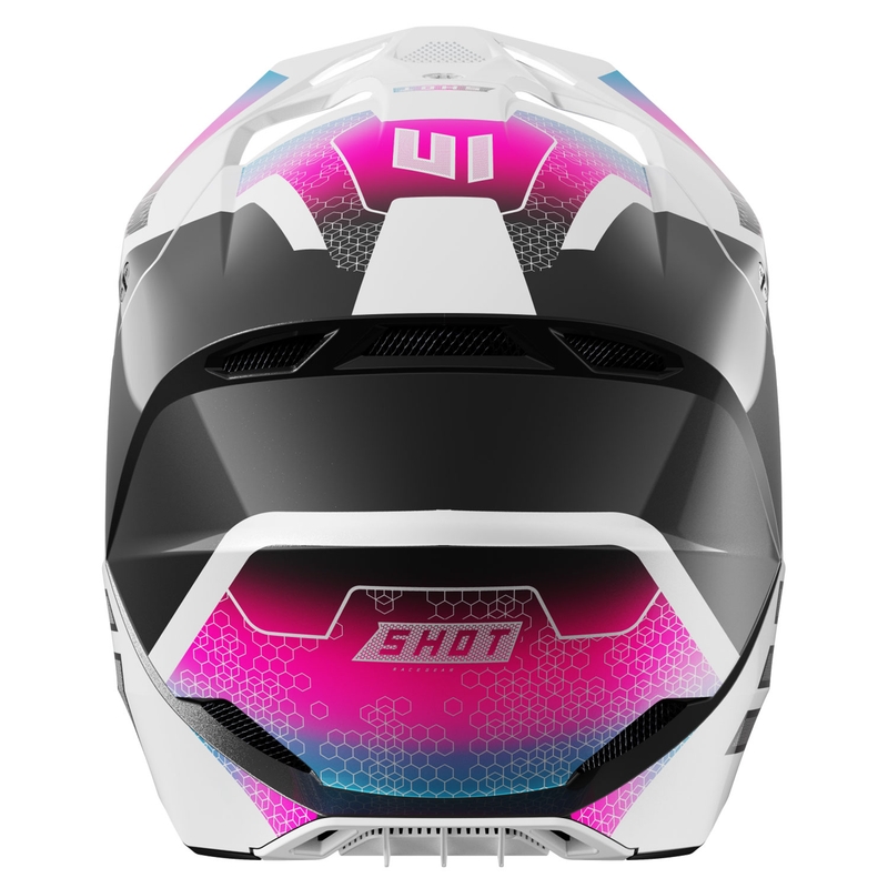 Kinder motorcrosshelm Shot Furious Phaser Zwart-Blauw-Roze