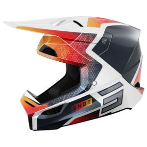 Kinder motorcrosshelm Shot Furious Phaser blauw-rood