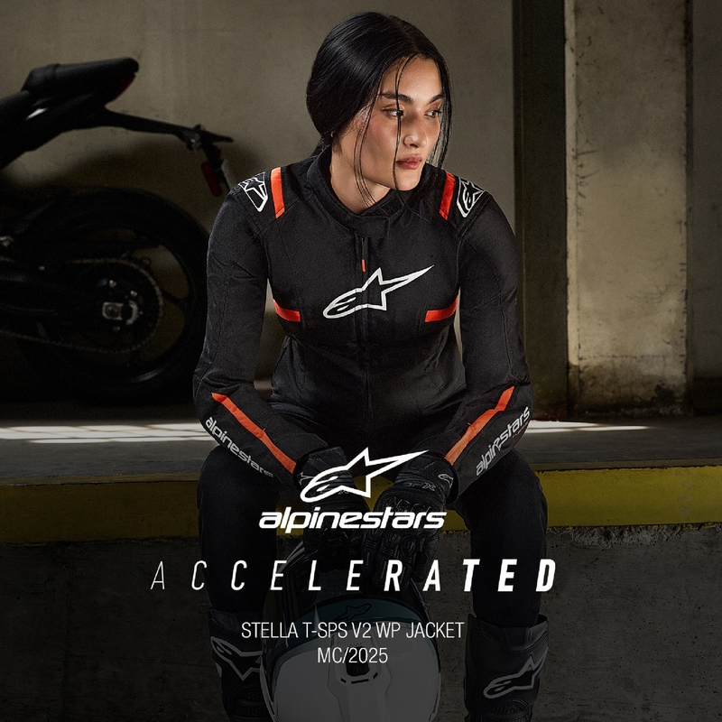 Alpinestars Stella T-SPS 2 Waterdicht Zwart-Wit-Fluorrood Motorjack voor dames