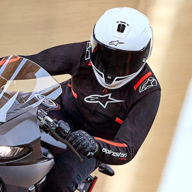 Alpinestars Stella T-SPS 2 Waterdicht Zwart-Wit-Fluorrood Motorjack voor dames