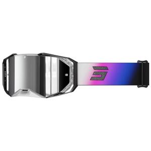 Motorcrossbril Shot Lite Astral blauw-roze met zilver iridium plexi