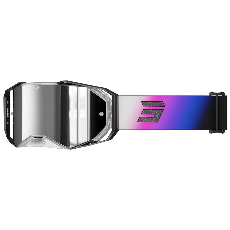 Motorcrossbril Shot Lite Astral blauw-roze met zilver iridium plexi