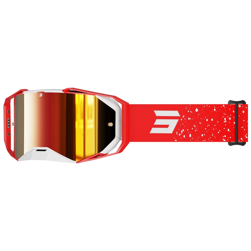 Motorcrossbril Shot Lite Mist rood met rood iridium plexi