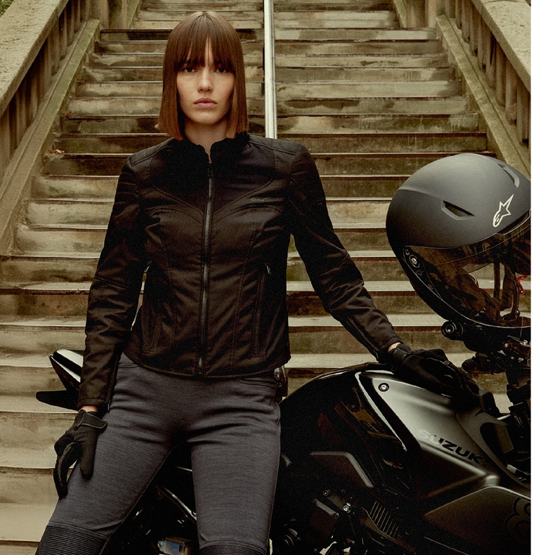 Alpinestars Stella Isla waterafstotend zwart motorjack voor dames