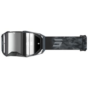 Motorcrossbril Shot Lite Patrol grijs met zilver iridium plexi