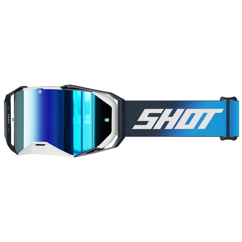 Motorcrossbril Shot Lite Stevig blauw met blauw iridium plexi