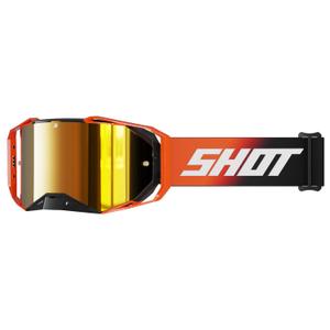 Motorcrossbril Shot Lite Massief oranje met oranje iridium plexi