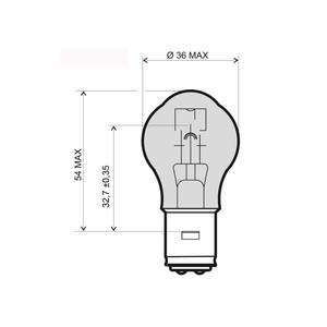 Žárovka RMS 6V 25/25W, ba20d bílá