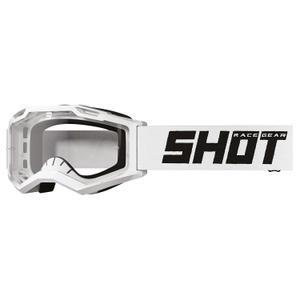 Kinder motorcrossbril Shot Rocket Kid 2.0 effen wit met helder plexi
