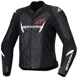 Alpinestars Stella Faster 3 Leren Motorjack Zwart-Wit-Fluorood voor dames