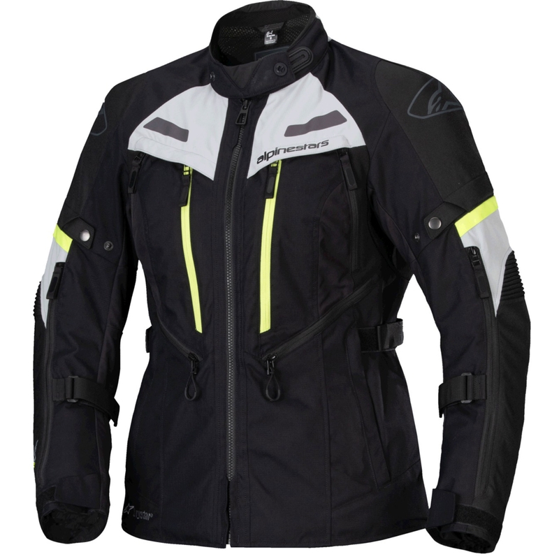 Alpinestars Dames Stella Bogota PRO Drystar Zwart-Grijs-Fluo Geel Motorjack