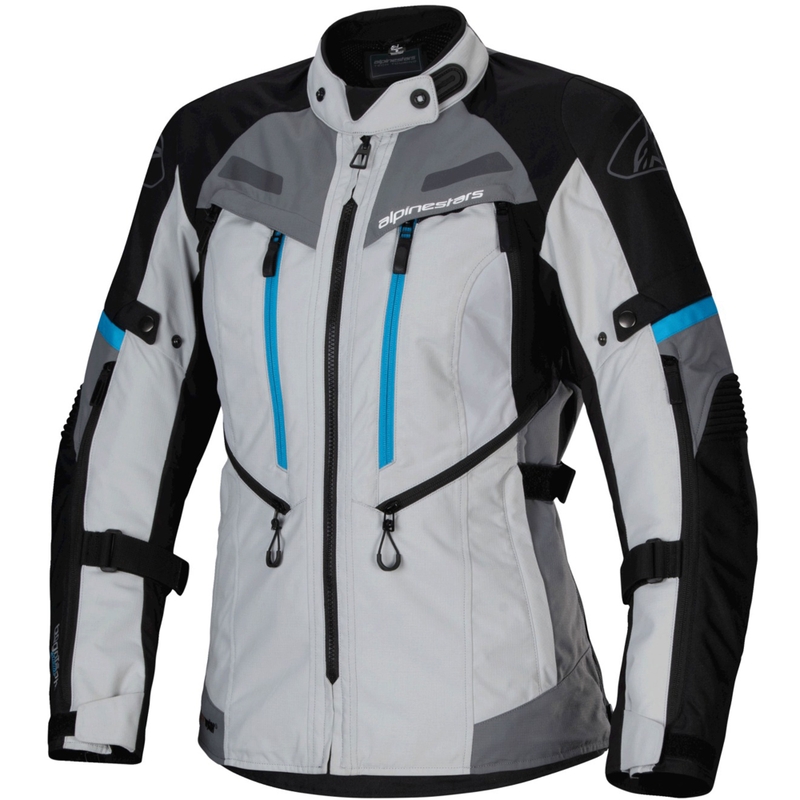 Alpinestars Stella Bogota PRO Drystar dames motorjack grijs-zwart-blauw