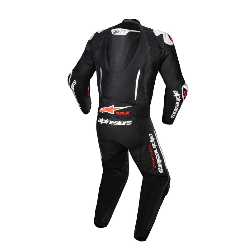 Alpinestars GP-R7 Tech-Air voorbereid/compatibel zwart-wit-fluorood eendelig lederen motorpak
