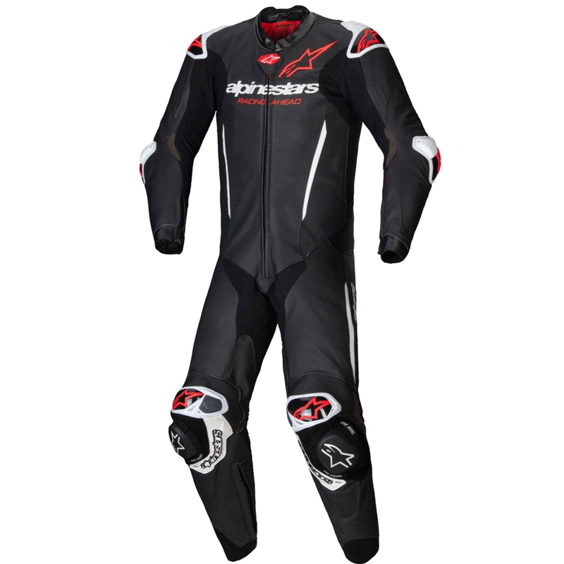 Alpinestars GP-R7 Tech-Air voorbereid/compatibel zwart-wit-fluorood eendelig lederen motorpak