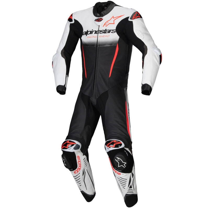 Alpinestars GP-R7 Tech-Air klaar/compatibel wit-zwart-fluorood eendelig lederen pak