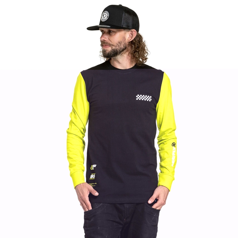 T-shirt lange mouw Meatfly Appex fluo geel-zwart