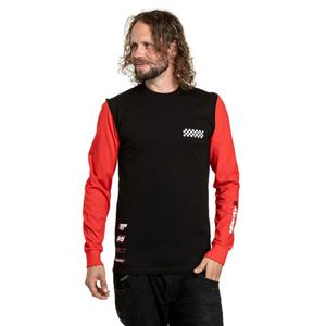 T-shirt lange mouw Meatfly Appex zwart-rood
