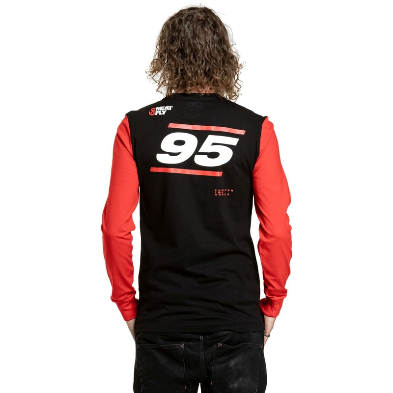 T-shirt lange mouw Meatfly Appex zwart-rood
