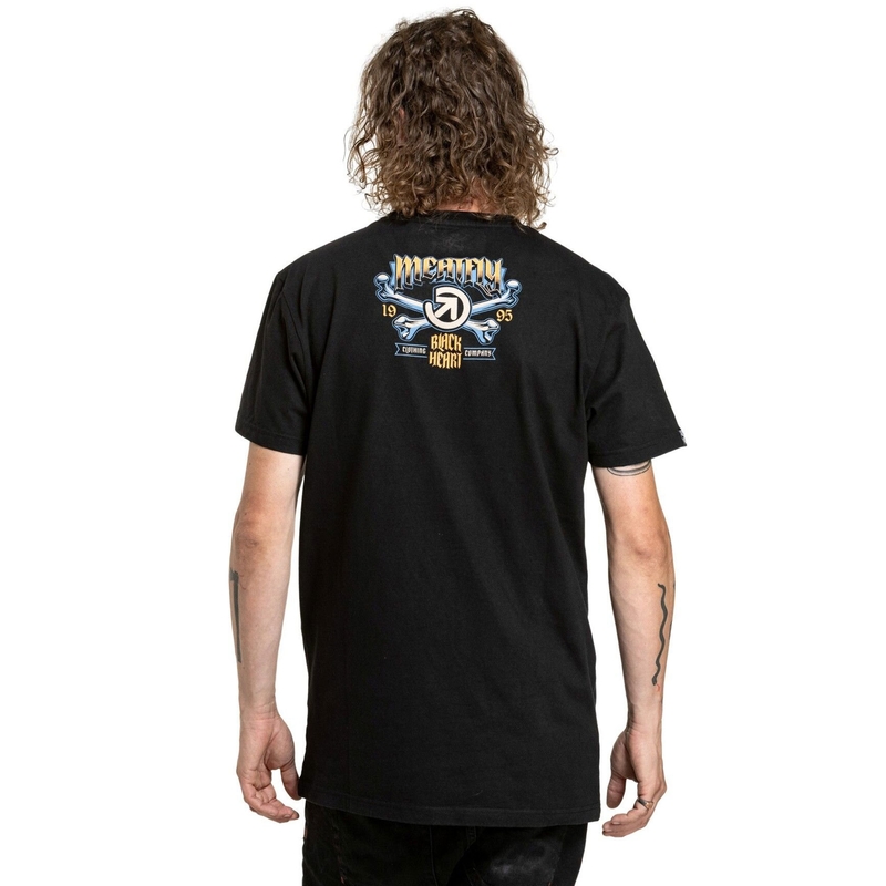 T-shirt Meatfly Whiskey Crossbones zwart