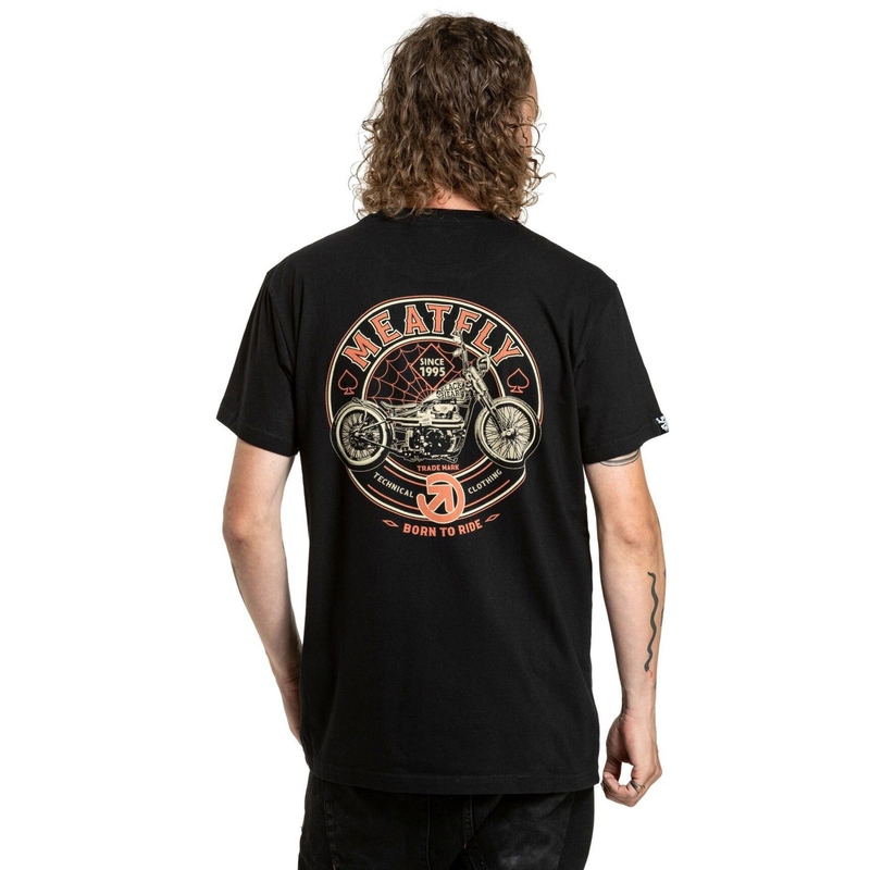 T-shirt Meatfly Born To Ride zwart