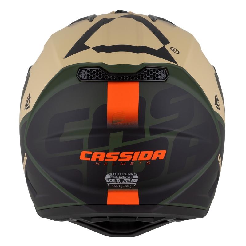 Cassida Cross Cup 2 Napa motorcrosshelm mat zandgroen-oranje-zwart