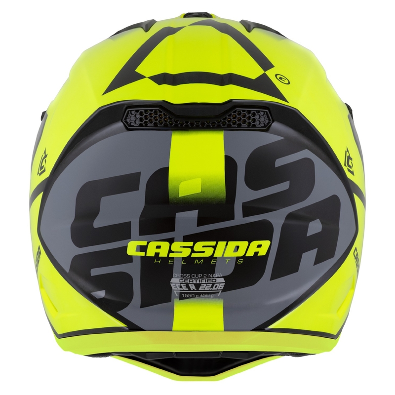 Cassida Cross Cup 2 Napa fluorgeel-zwart-parelgrijs motorcrosshelm
