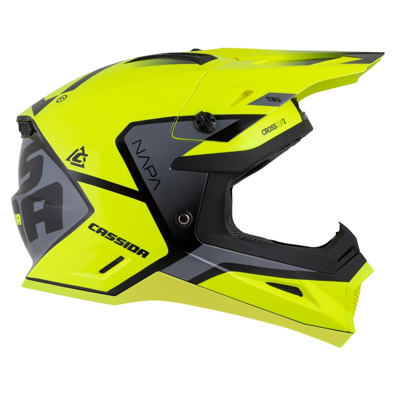 Cassida Cross Cup 2 Napa fluorgeel-zwart-parelgrijs motorcrosshelm