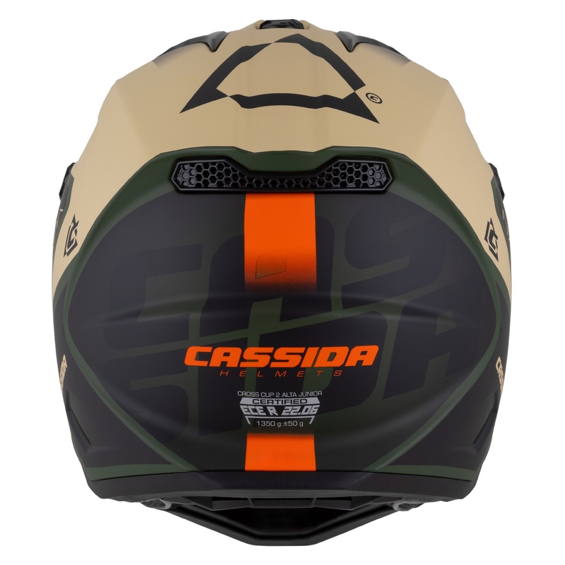 Kinder motorcrosshelm Cassida Cross Cup 2 Napa mat zandgroen-oranje-zwart