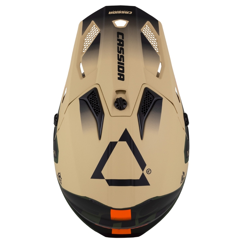 Kinder motorcrosshelm Cassida Cross Cup 2 Napa mat zandgroen-oranje-zwart
