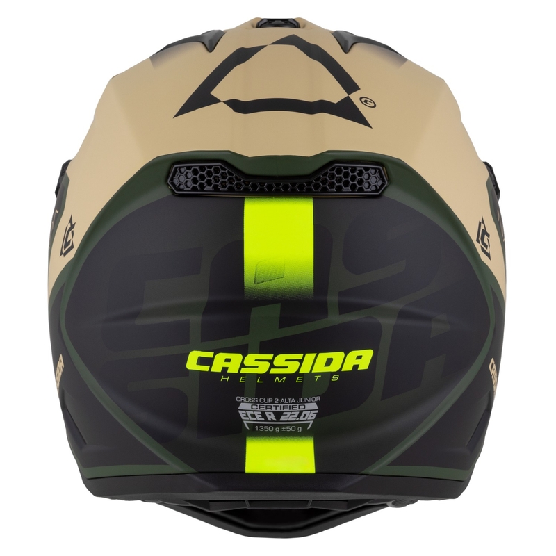 Kinder motorcrosshelm Cassida Cross Cup 2 Napa mat zand-groen-fluo geel-zwart