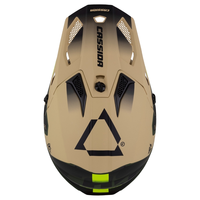 Kinder motorcrosshelm Cassida Cross Cup 2 Napa mat zand-groen-fluo geel-zwart