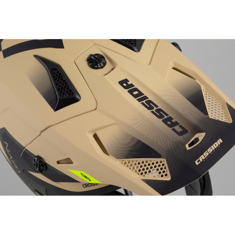 Kinder motorcrosshelm Cassida Cross Cup 2 Napa mat zand-groen-fluo geel-zwart