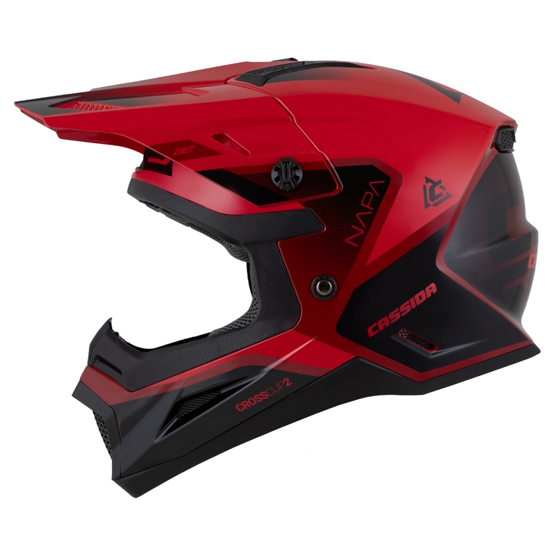 Cassida Cross Cup 2 Napa kinder motorcrosshelm parelmoer rood-paars-zwart