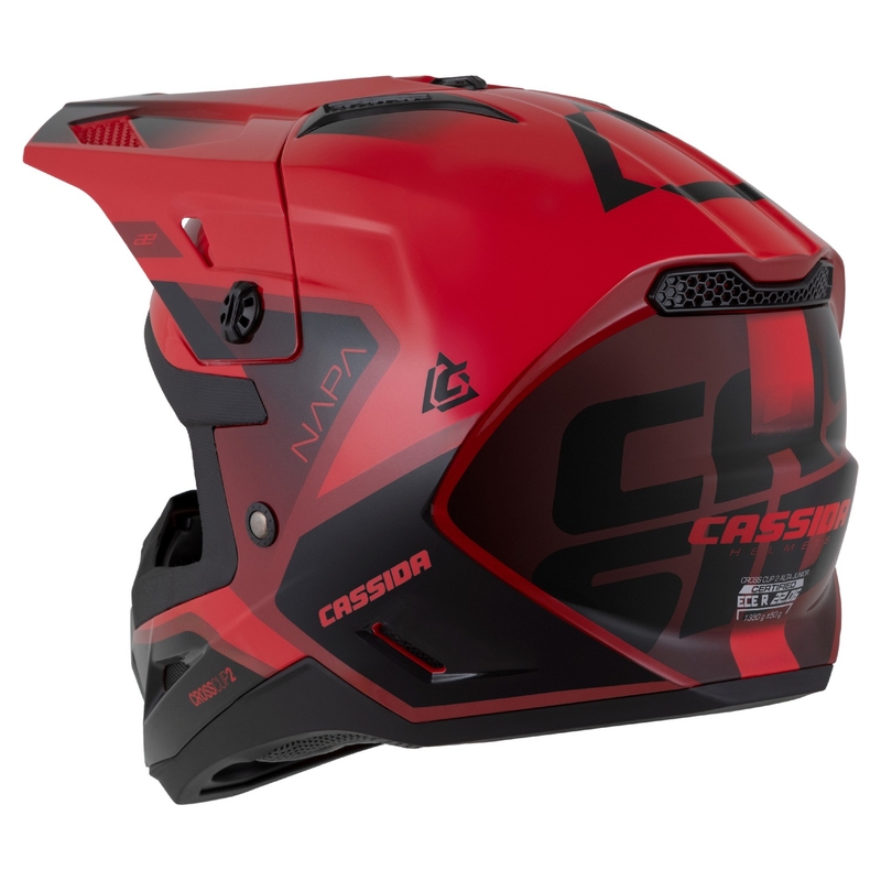 Cassida Cross Cup 2 Napa kinder motorcrosshelm parelmoer rood-paars-zwart