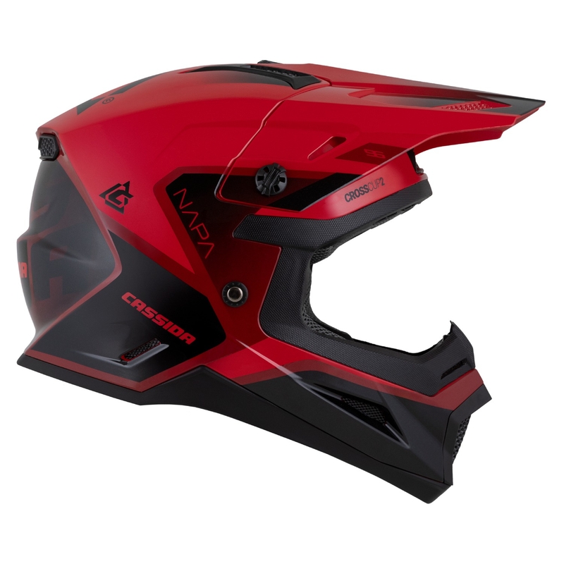 Cassida Cross Cup 2 Napa kinder motorcrosshelm parelmoer rood-paars-zwart