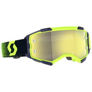 Motorcrossbril SCOTT Fury CH groen-fluogeel met gespiegeld plexi