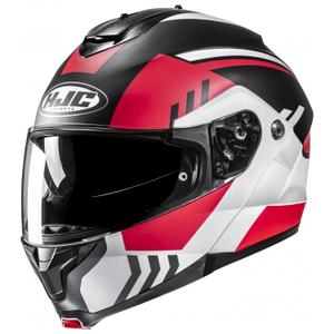 Flip-up motorhelm HJC C91N Kaon MC1SF wit-zwart-rood