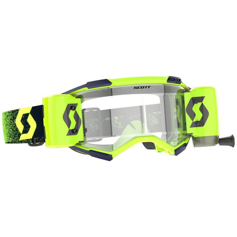 Motorcrossbril SCOTT Fury WFS fluogroen-geel met helder plexi