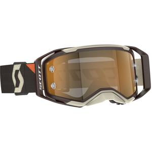 Motorcrossbril SCOTT Prospect 2.0 AMP donkerbruin-beige met gouden plexi