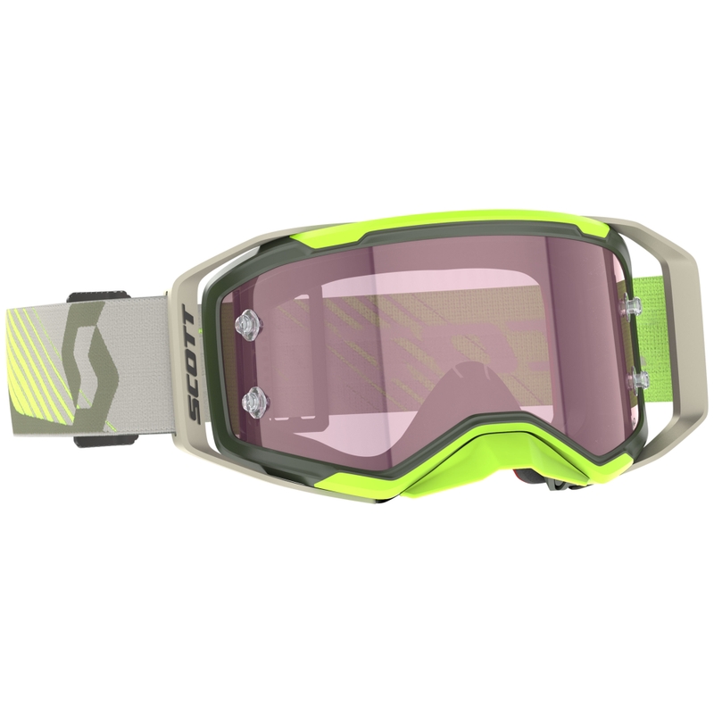 Motorcrossbril SCOTT Prospect 2.0 AMP khaki-fluo geel met roze plexi