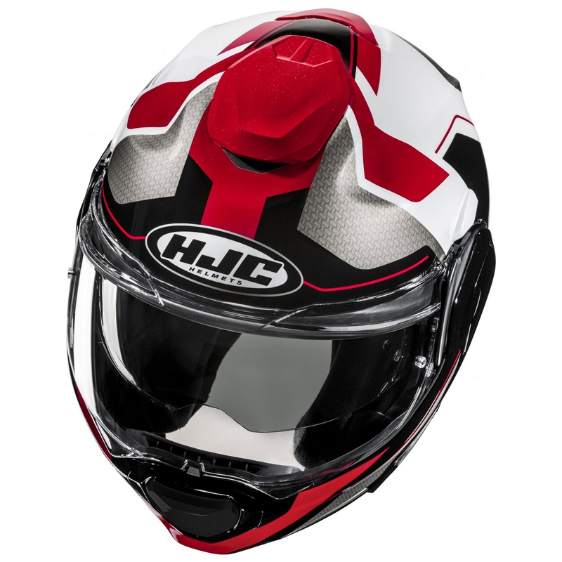 HJC F100 Bios MC1 grijs-zwart-rood opklapbare motorhelm