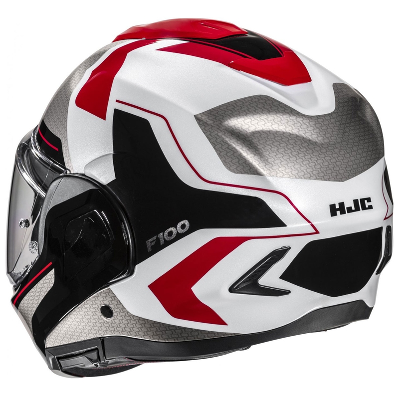 HJC F100 Bios MC1 grijs-zwart-rood opklapbare motorhelm