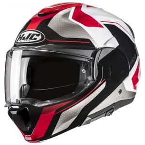 HJC F100 Bios MC1 grijs-zwart-rood opklapbare motorhelm