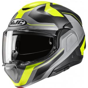 HJC F100 Bios MC3HSF fluogele-grijze opvouwbare motorhelm